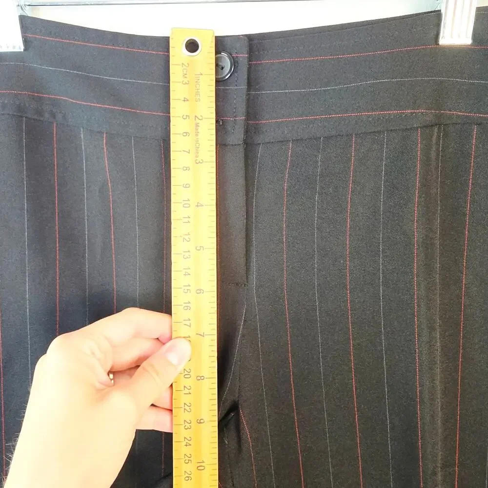 Vintage My Michelle Pant Suit Size 5/6 Black Red Pinstripe Y2K Office 2000s